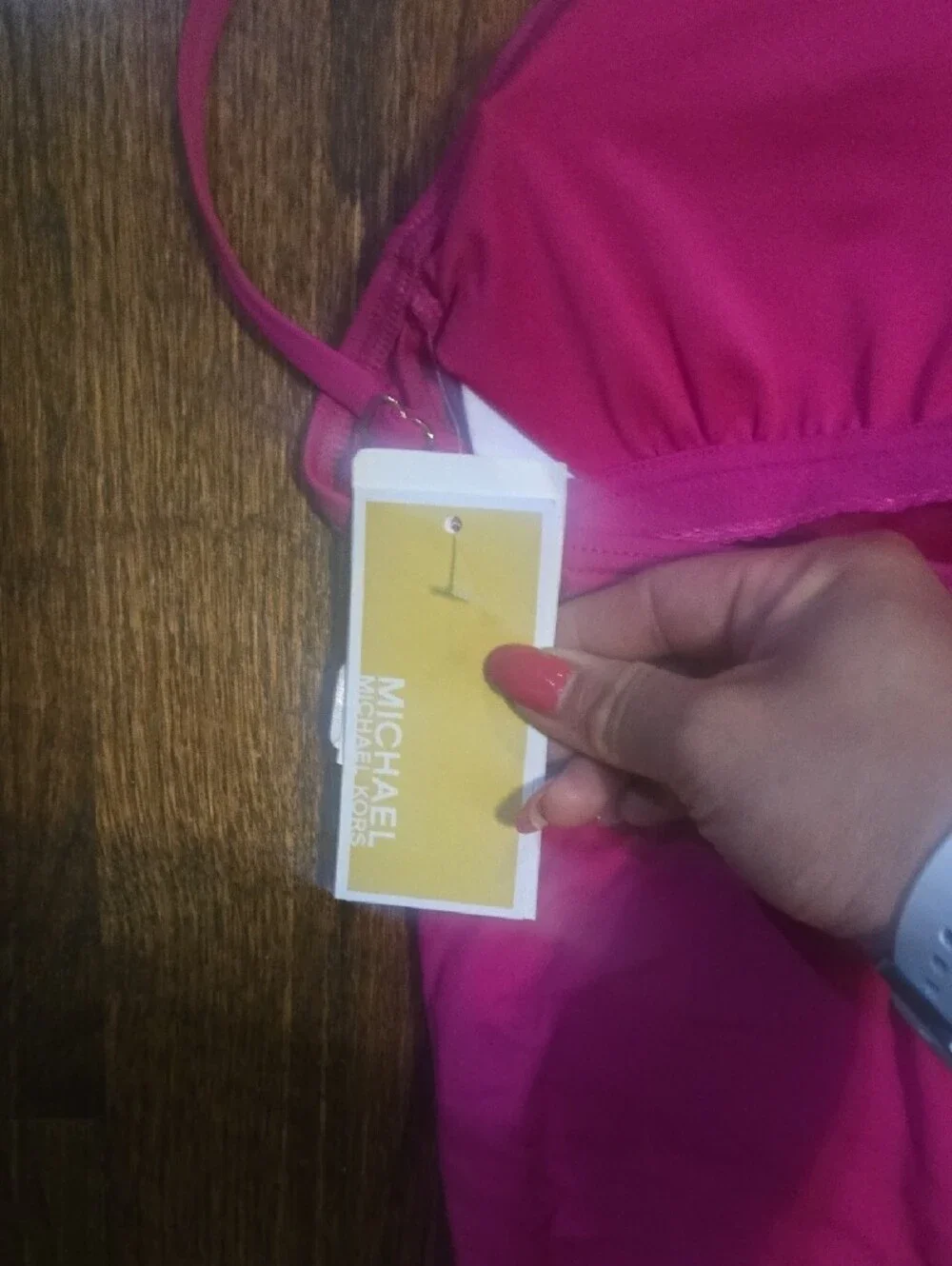 Michael Kors NWT Pink Ruched One Piece Swimsuit Women's Size 8